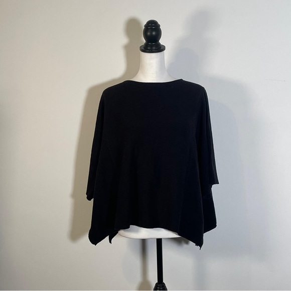 Ann Taylor Black Boatneck Tight Knit Short Sleeve Pullover Sweater M/L - Picture 3 of 7